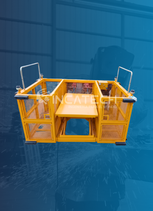 CANASTILLA CON MESA DE ELEVACIÓN HIDRÁULICA